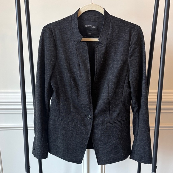 Banana Republic Long & Lean Charcoal Blazer Size 4 - Picture 1 of 1